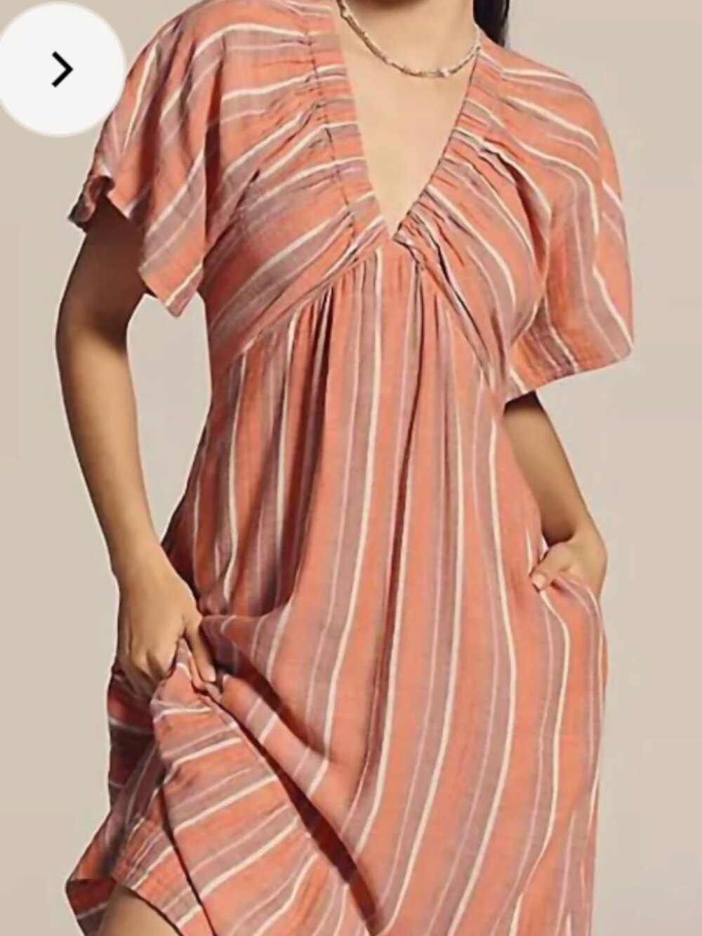NWT Sundry Gauze Striped Midi Dress (Size S)